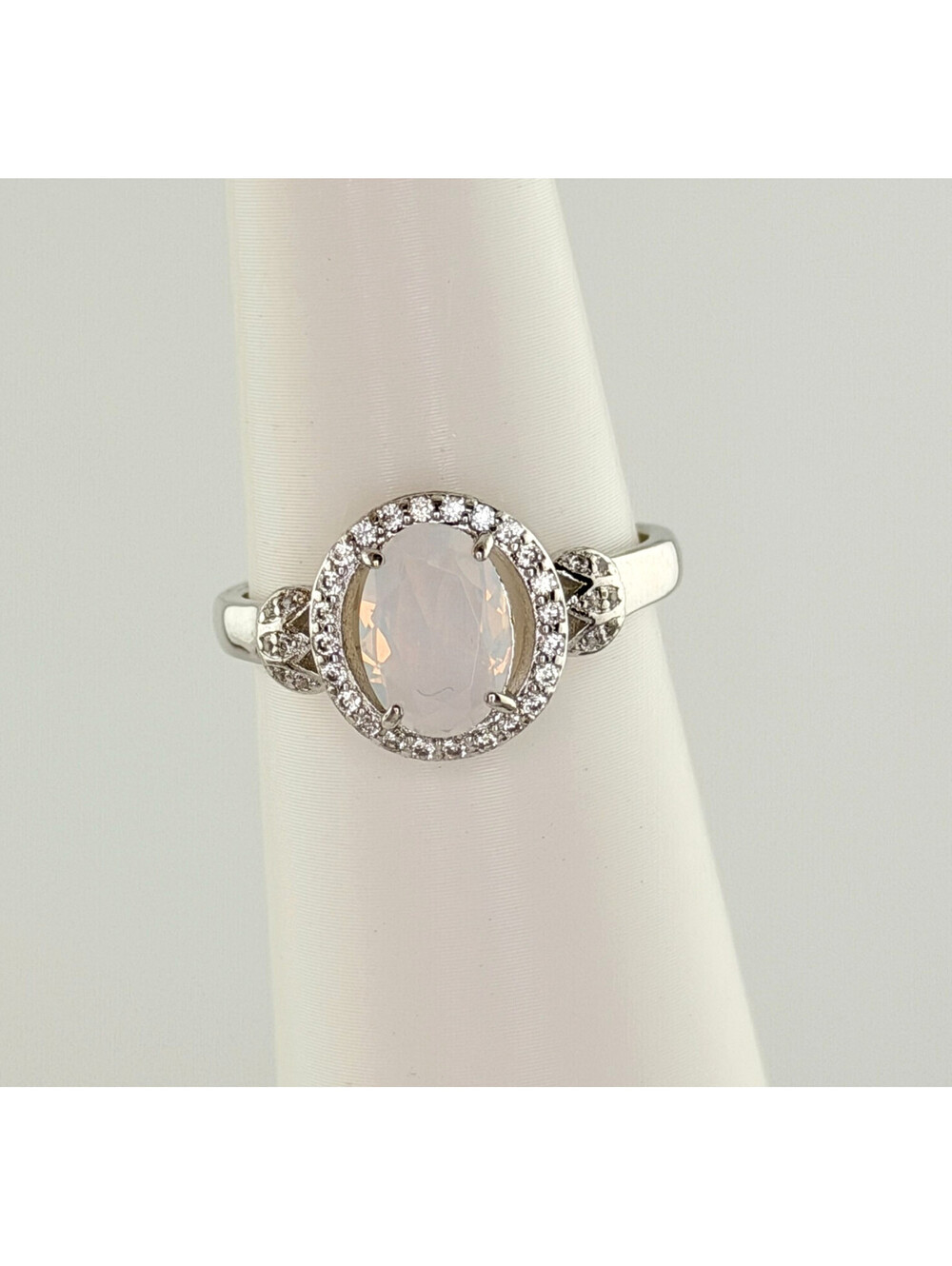 Bomb Party Ring Size 10 Genuine Moonstone on Rhodium RBP2161 RETRO